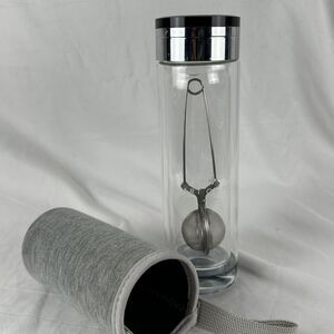 Art Of Tea Collection Glass Double Wall Travel Bottle Portable Infuser Koozie